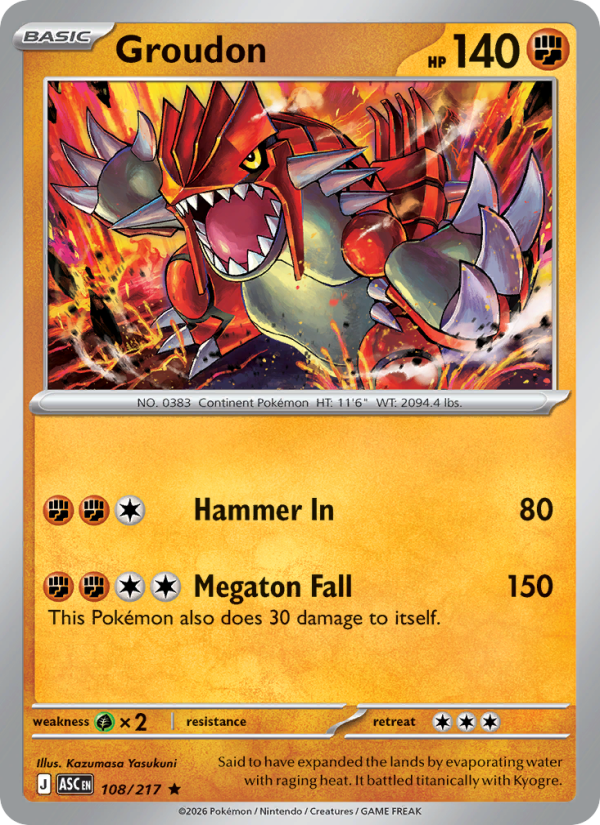 Groudon (Energy Symbol Pattern) #108/217 | Ascended Heroes | Pokémon TCG