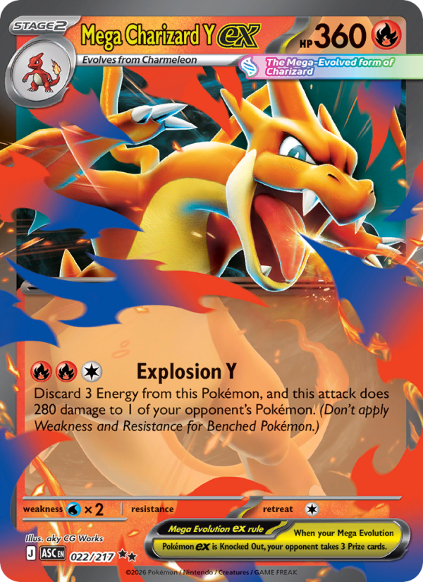 Mega Charizard Y ex #022/217 | Ascended Heroes | Pokémon TCG