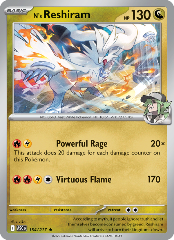 N's Reshiram (Energy Symbol Pattern) #154/217 | Ascended Heroes | Pokémon TCG