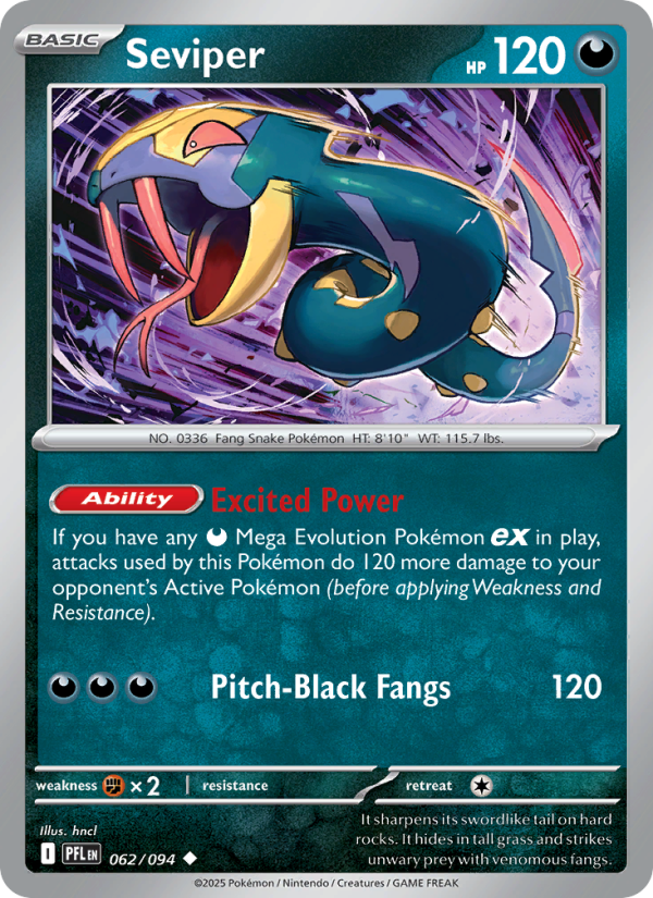 Seviper #062/094 | Phantasmal Flames | Pokémon TCG