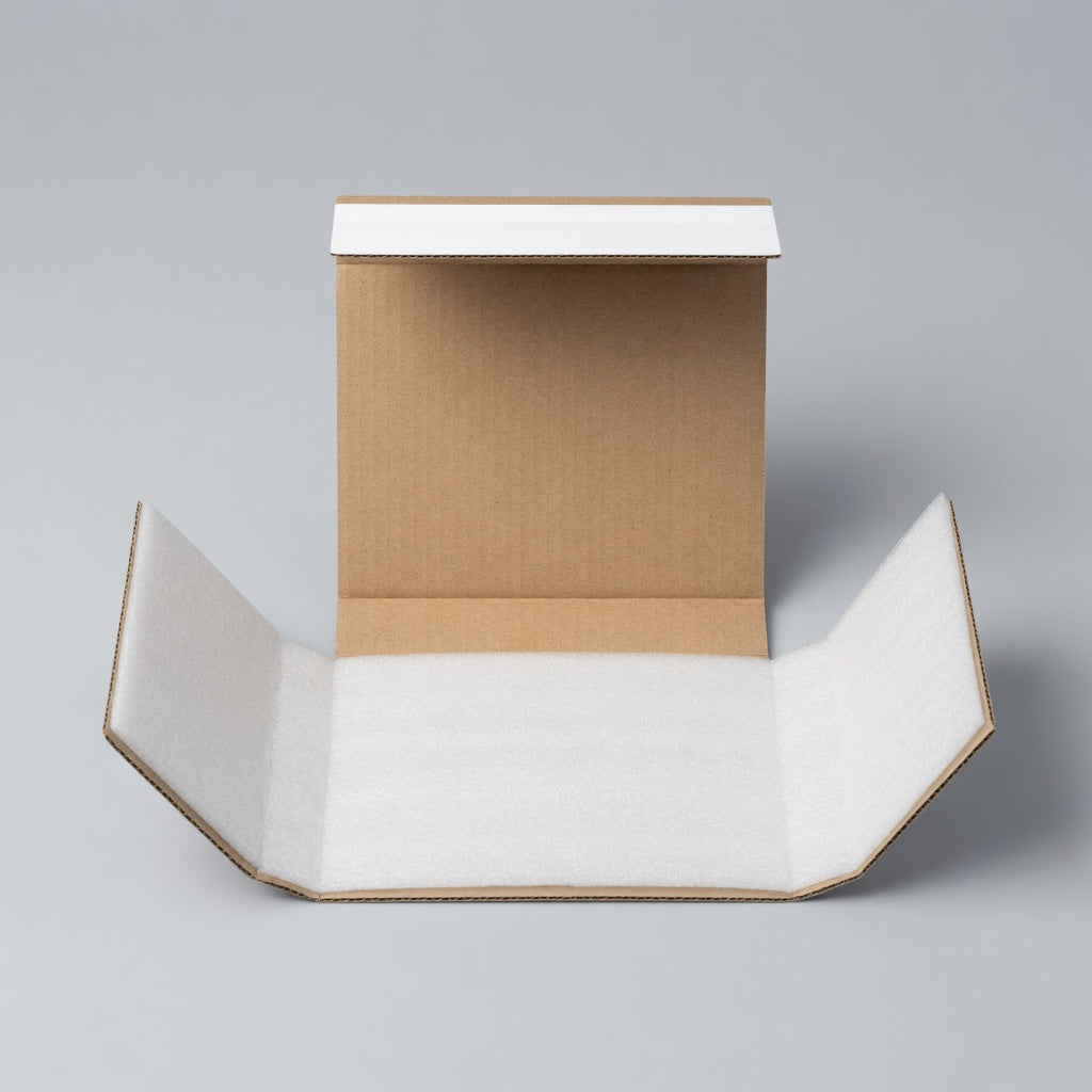 Card Vault mailer open with foam flaps